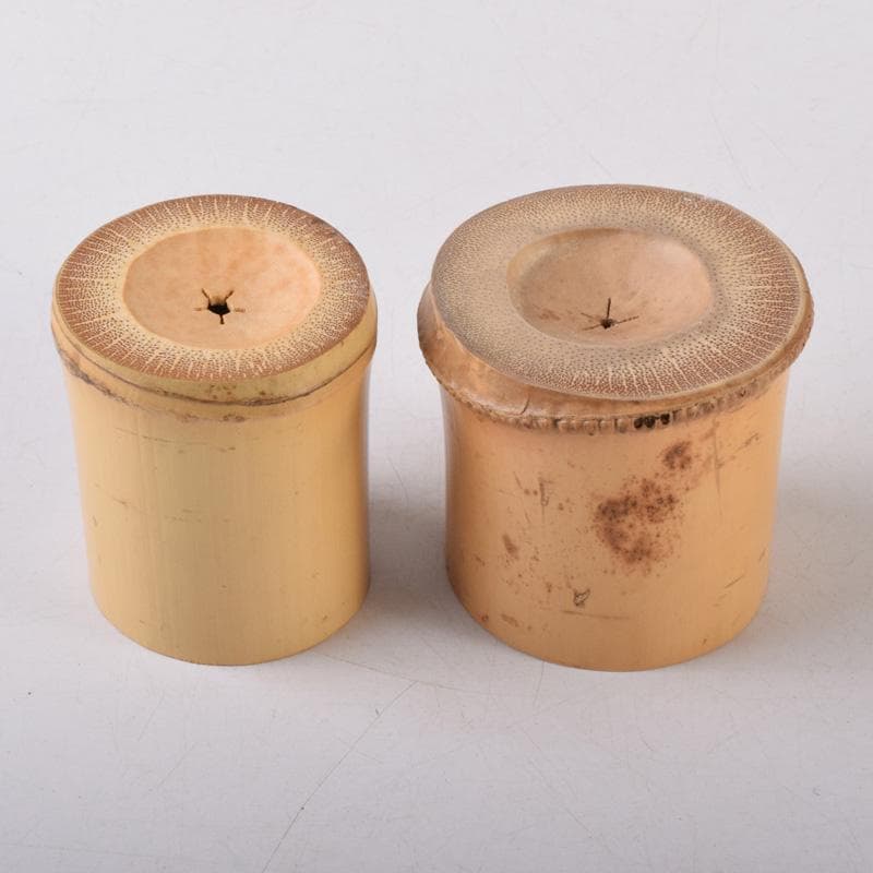 茶道具　紫野　上田義山作　竹蓋置　一双　共箱　V　8083