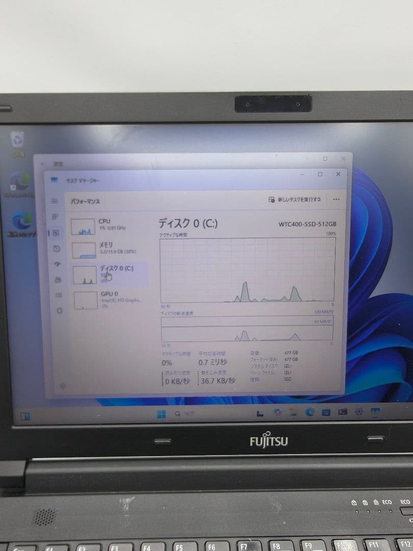 Fujitsu ノートPC Core i7 16GB SSD512GB