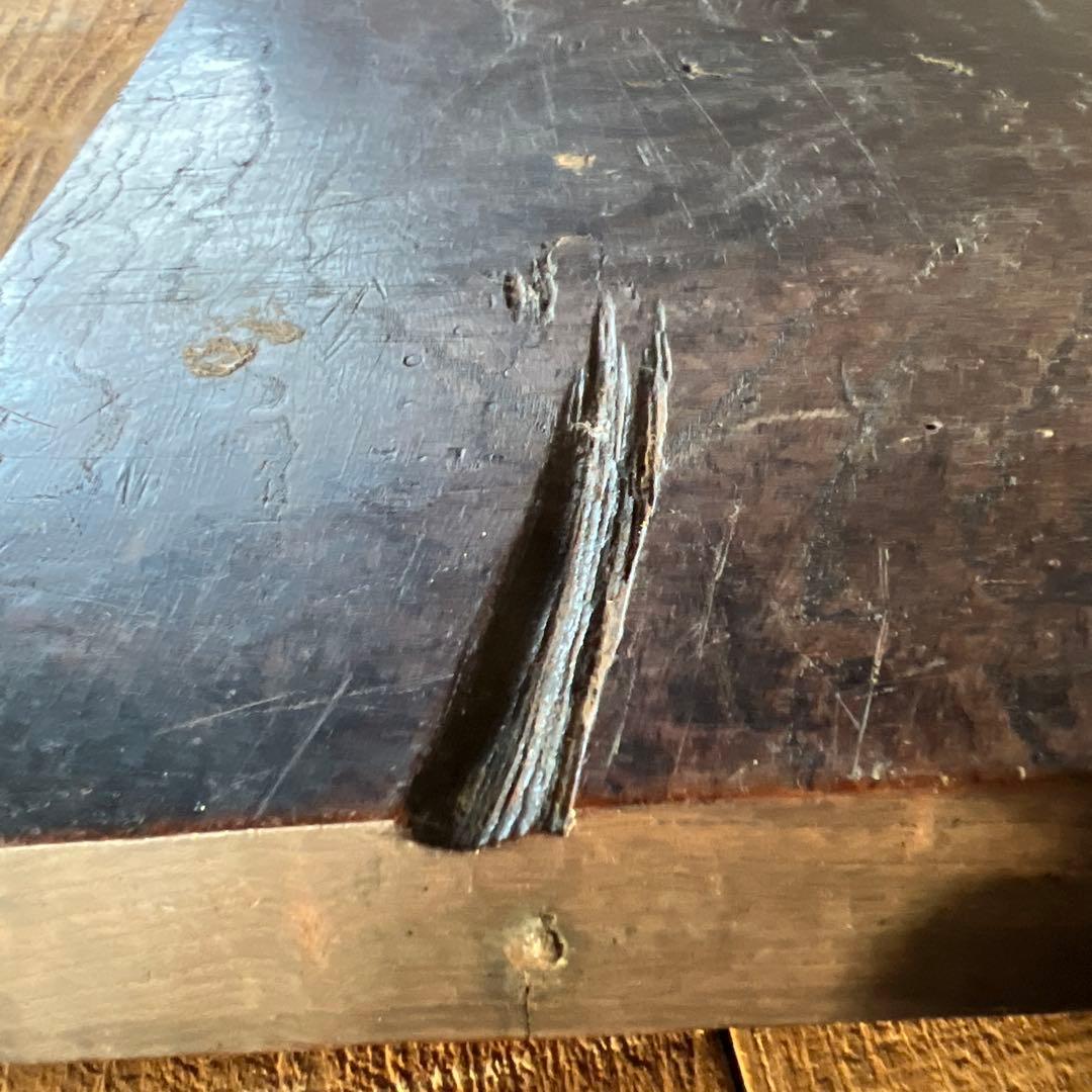 実家整理　先先代の茶道具　古い木の盆