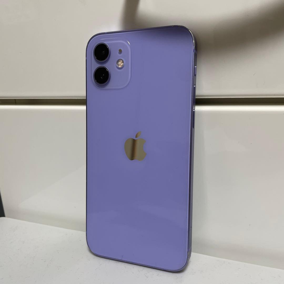 iPhone12 128GB パープル 画面割れ ジャンク 動作OK