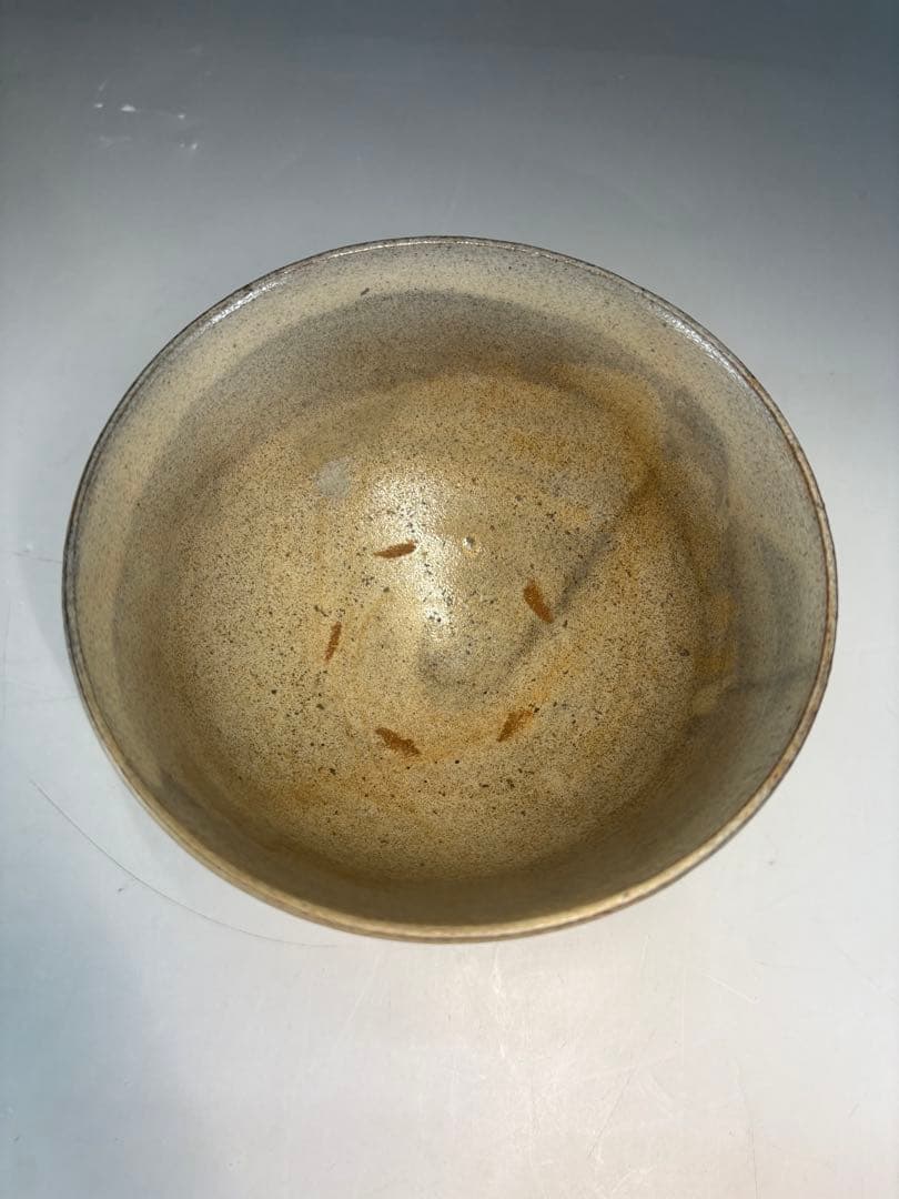【中古品】茶道具　陶泉 千漢鳳造 聞慶窯 櫛目割高台茶碗 猫掻茶碗