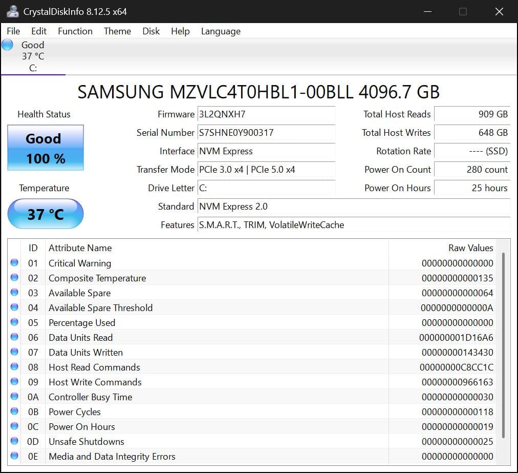 内蔵型SSD Samsung 4TB Gen4 x 4 NVMe SSD