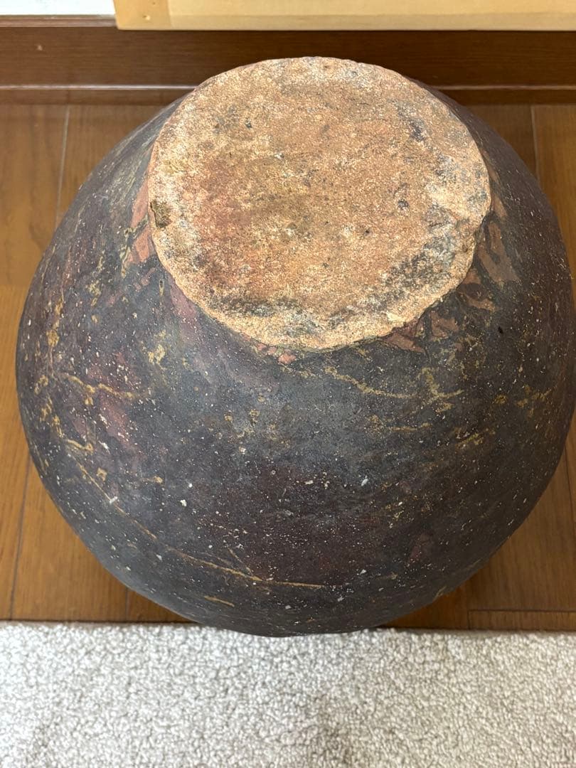 古越前壺　無釉焼き締め壺　 古美術　花器 置き飾り時代物