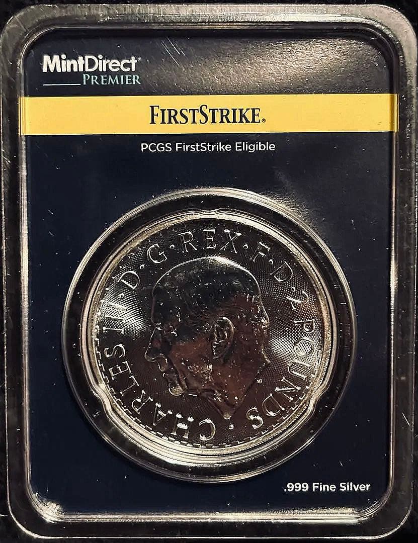 【初版 2024年】ブリタニア銀貨 1オンス FirstStrike PCGS