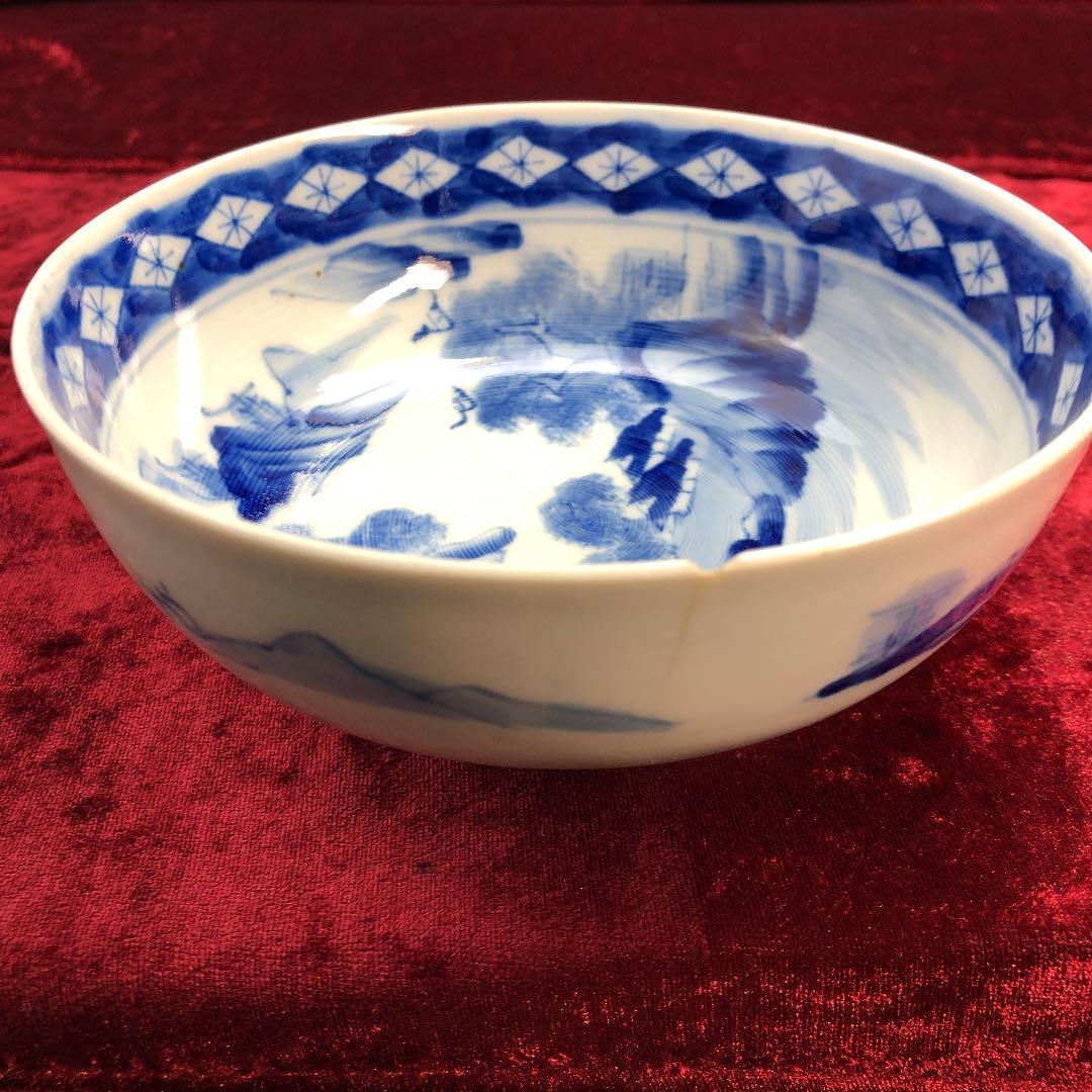 古伊万里 染付け　大鉢・中鉢　2個セット(蔵出し骨董品)