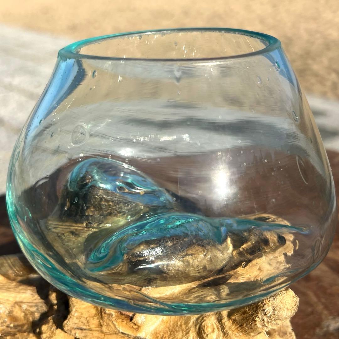 流木ガラスオブジェK12A 花瓶 多肉植物 金魚鉢 バリ島アート作品 テラリウム