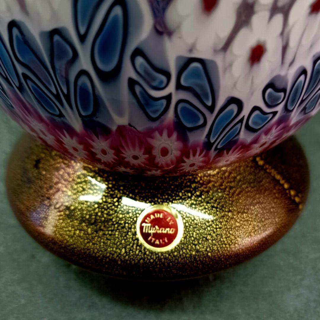 MURANO 32cm ムラノ ミルフィオリ 大型 花瓶 オブジェ ヴェネチアン
