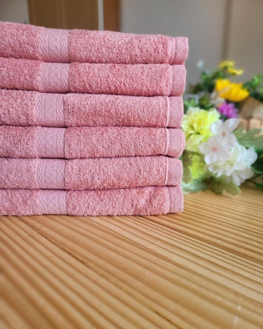 泉州タオル 高級綿糸サーモンピンクバスタオルセット4枚 まとめ売り タオル新品