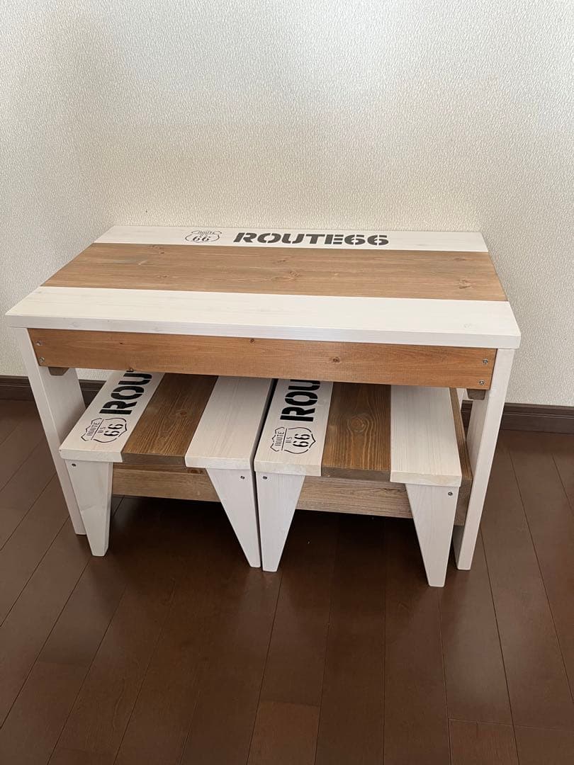 テーブルセット　おままごと　サイドテーブル　踏み台　ベンチ