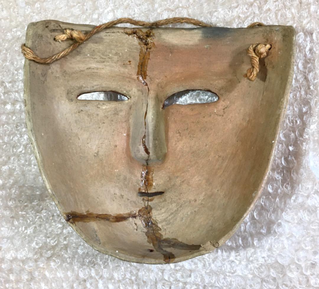 ○メキシコ民芸品 土焼仮面 テコラッタ フォークアート お面