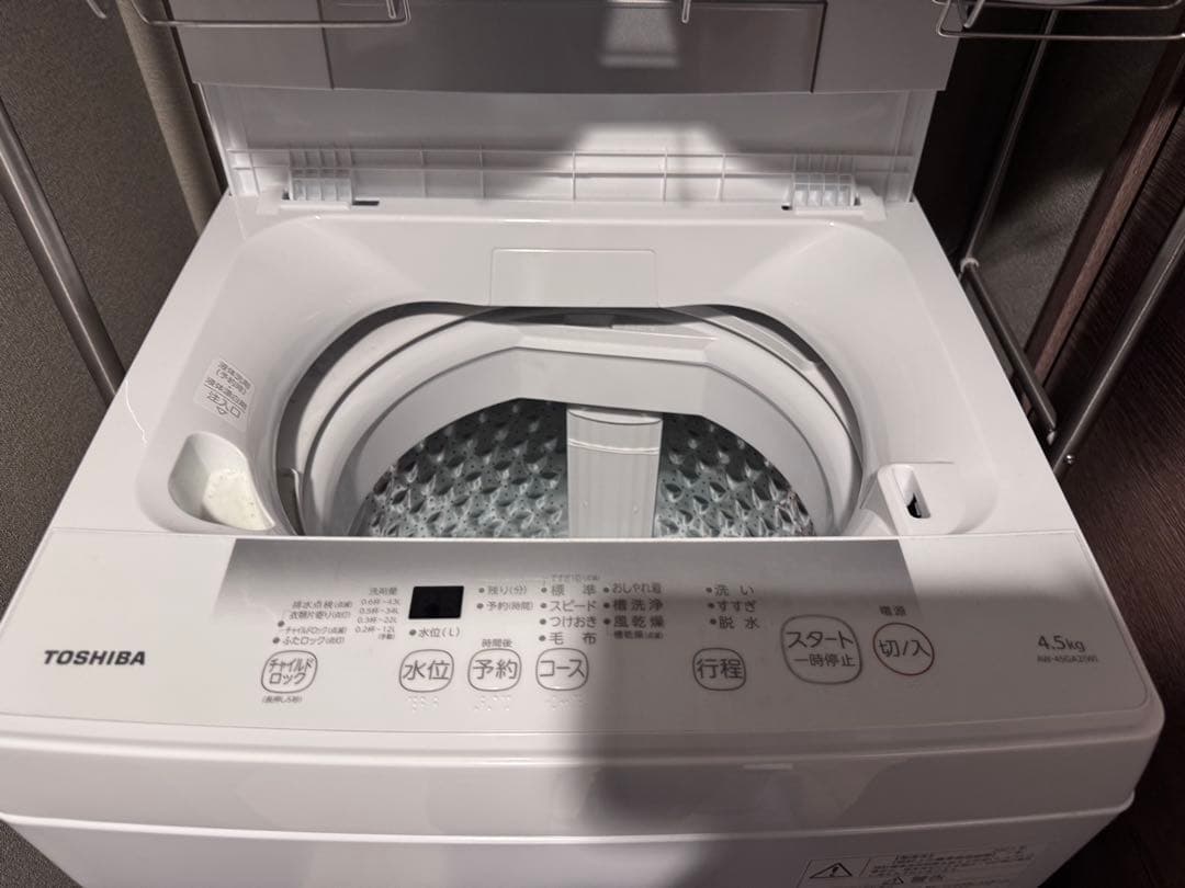 TOSHIBA 縦型洗濯機本体 4.5kg 棚付き