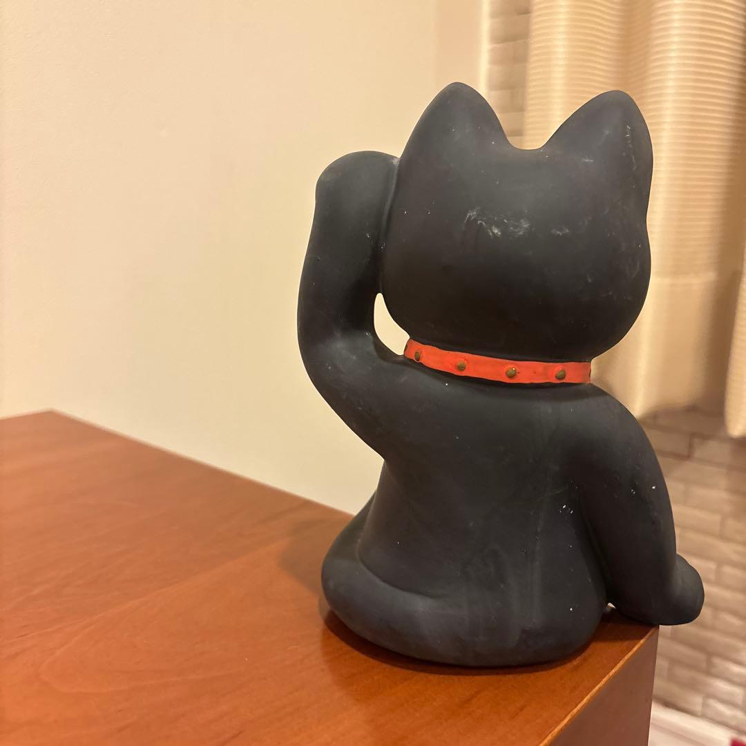 ヴィンテージ80s手描きの大きな瞳が可愛い雰囲気抜群の幸運・良き人を招く招き猫