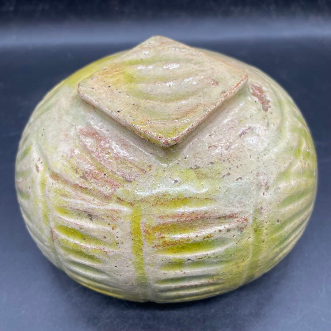 【300】京都 鼠鉄絵俵手抹茶茶碗 古物江戸後期