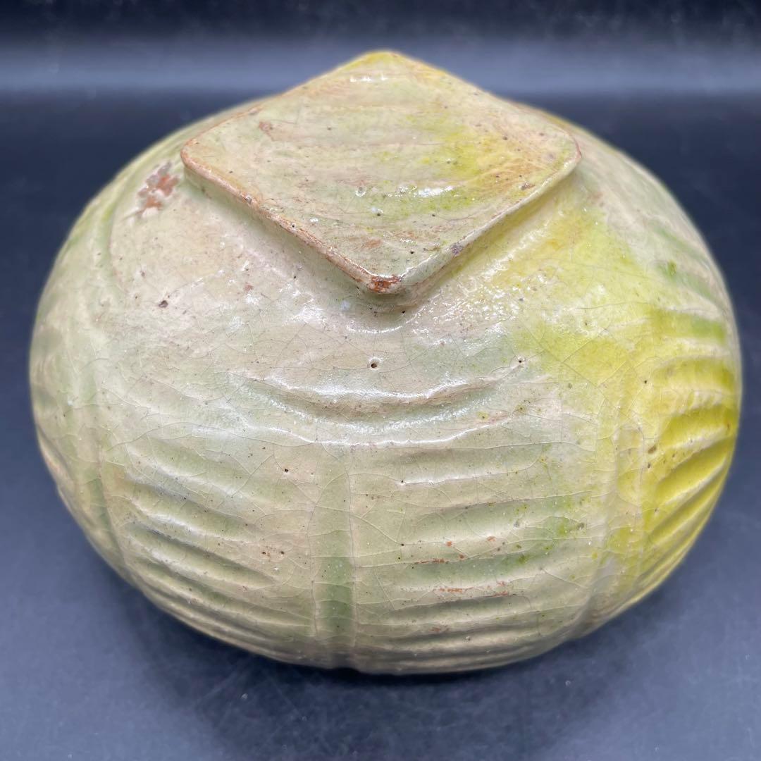 【300】京都 鼠鉄絵俵手抹茶茶碗 古物江戸後期