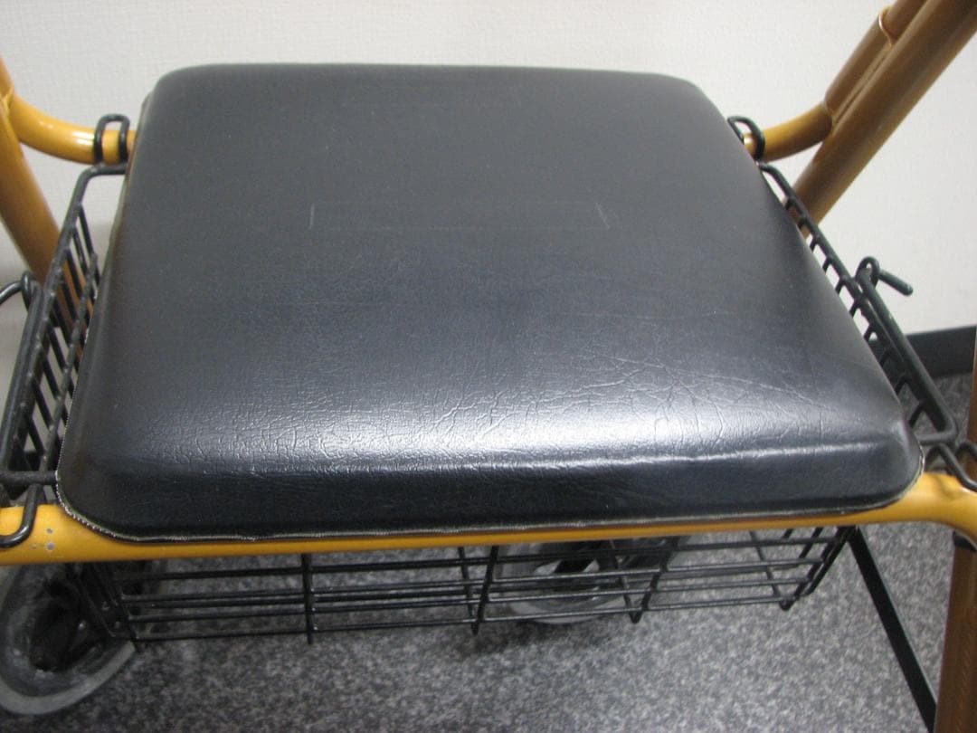 ハッピーⅡ NB 竹虎 歩行器 介護用品 オレンジメタリック バスケット付き ③