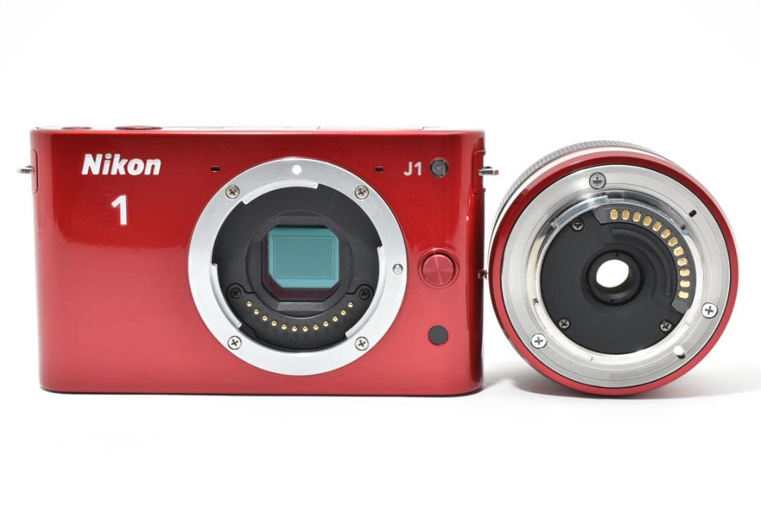 ニコン 1 J1 ミラーレスデジタルカメラ カメラレンズ レッド Nikon