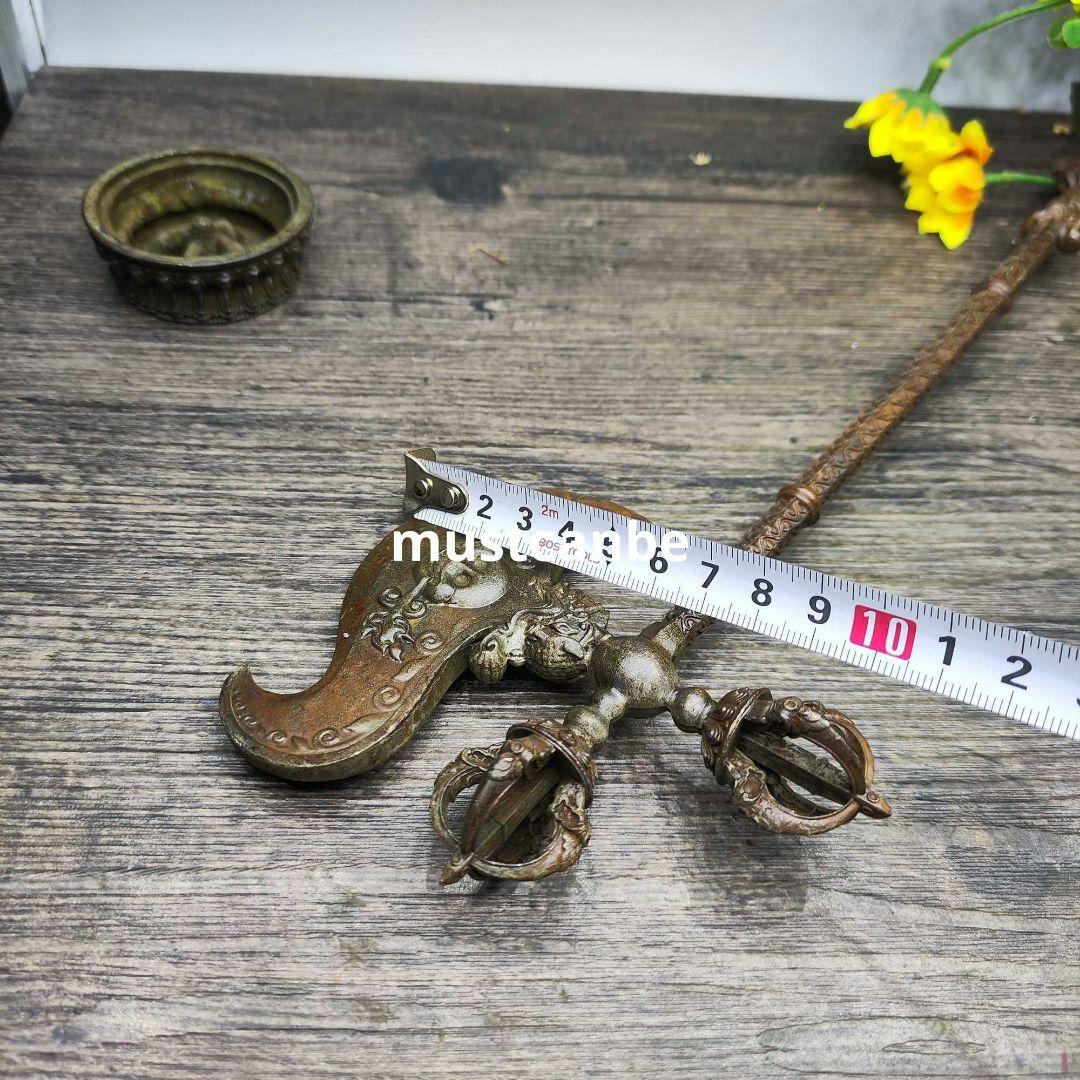 仏教法器 金剛鉤杵 鉞刀 板斧 銅器 装飾品 工芸品 置物