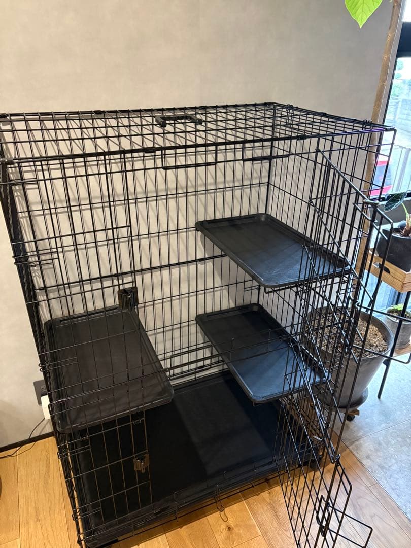 Amazonベーシック 猫ケージ キャットケージ 3段 91L×57W×129H