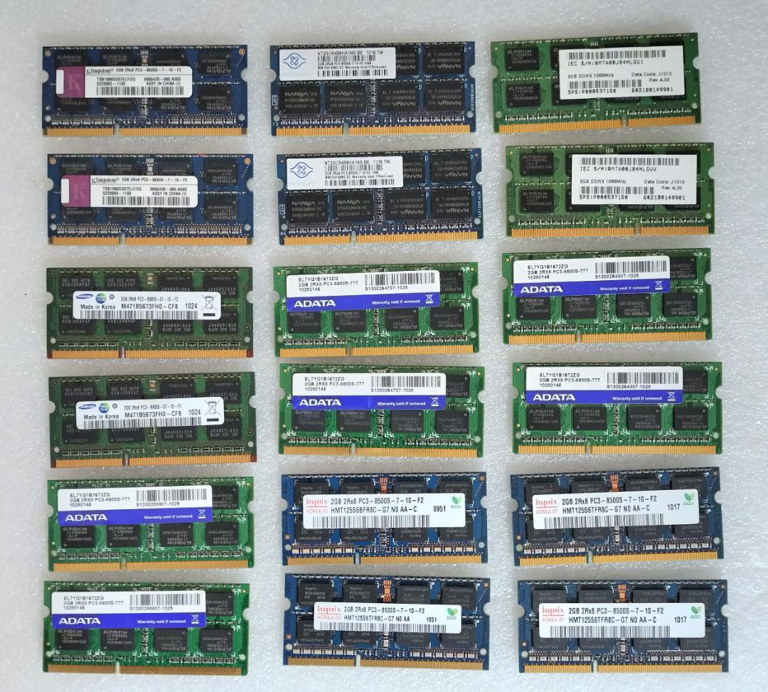 DDR3 PC3 10600S　8500　 2G 18枚セット✕6
