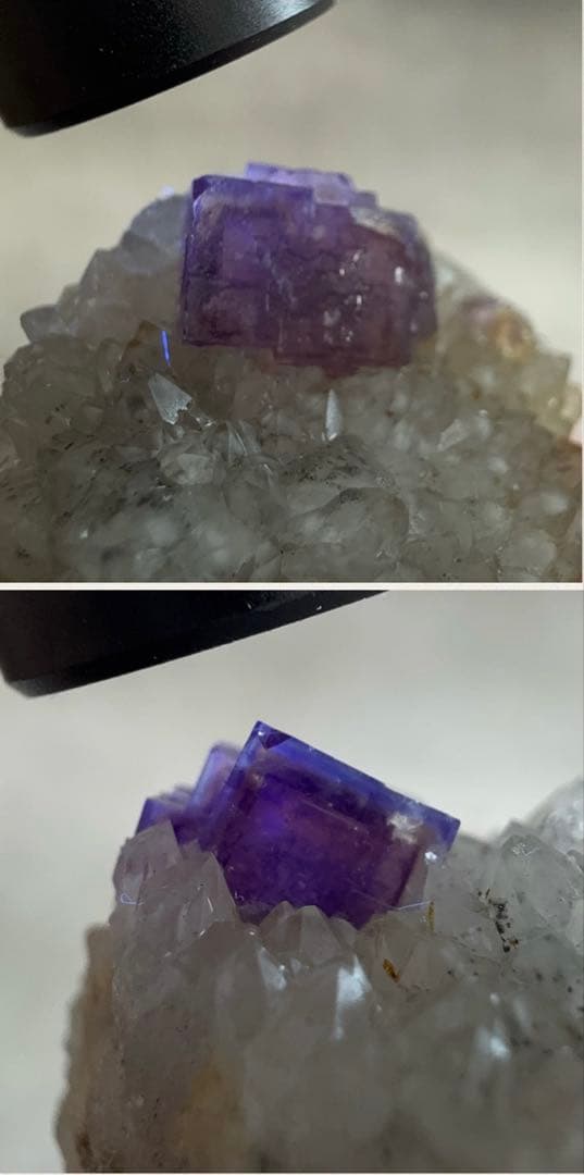 【D207】フローライトonクォーツ ドイツ 原石 鉱物 標本