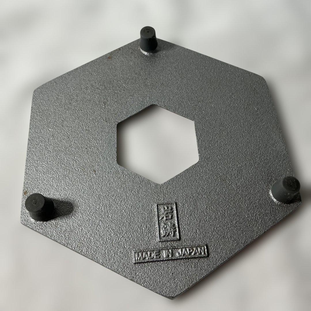 【美品】　岩鋳　Iwachu 『急須台有り』　亀甲　内面ホーロー黒　南部鉄器