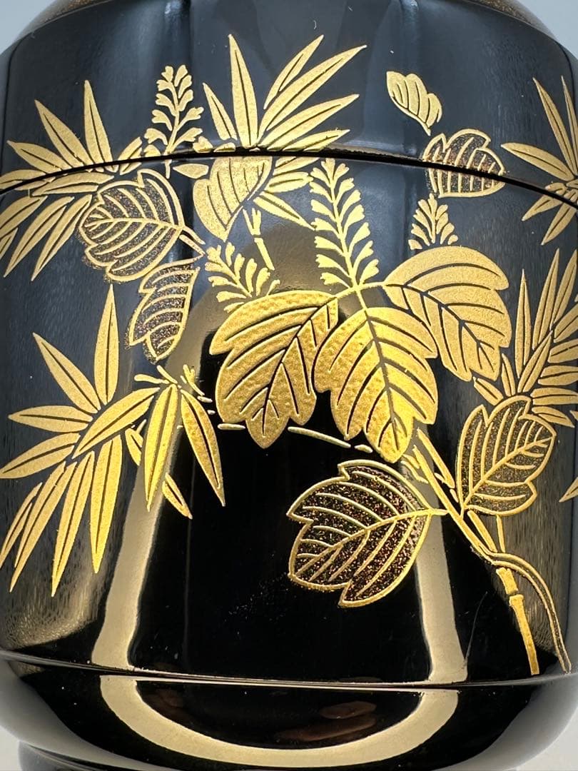 茶道具　棗　鈴木松栄　桐竹蒔絵