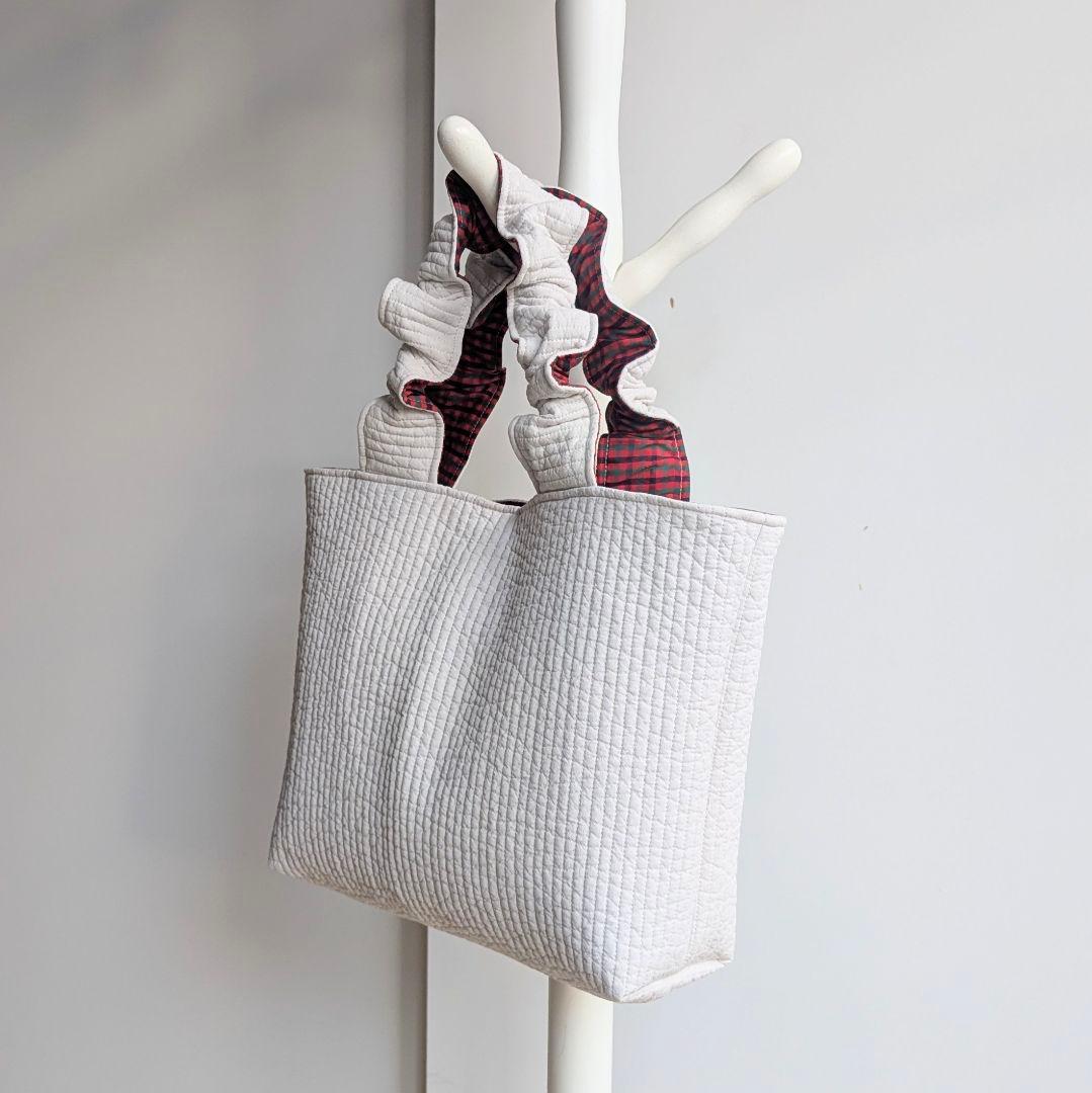 あや◡̈ ヌビバッグ フリルハンドル ヌビトートバッグ A4サイズ