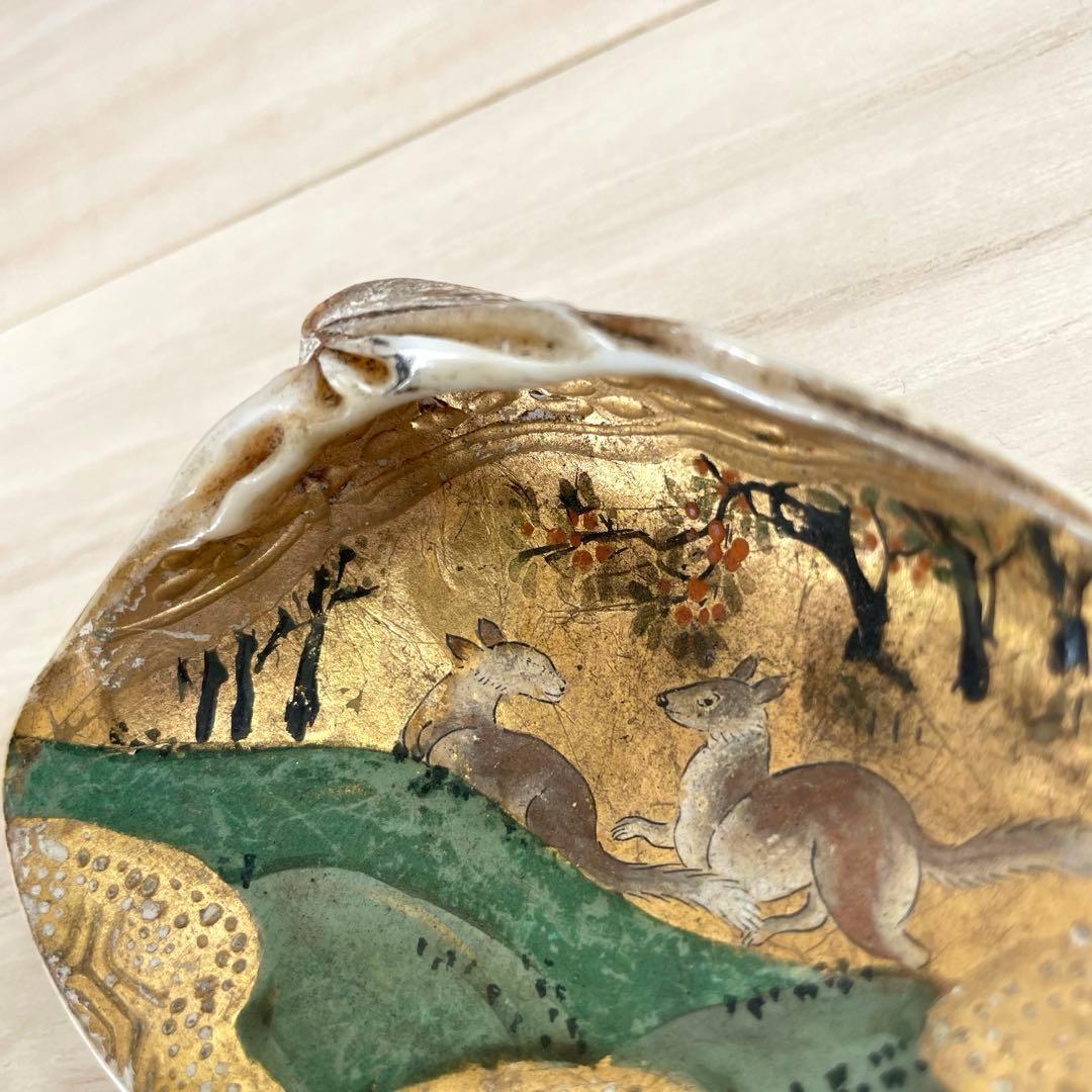 【専用出品】　蛤香合　貝合わせ香合　若草山　鹿