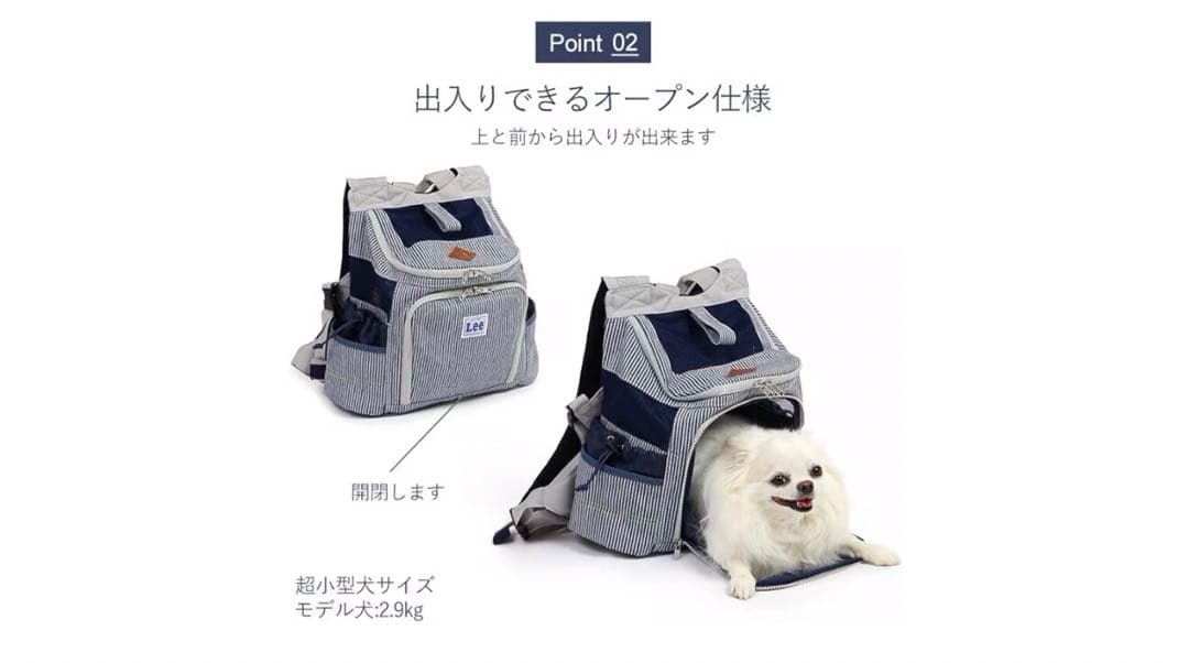 【未使用】　Lee 犬　リュック　キャリーバッグ