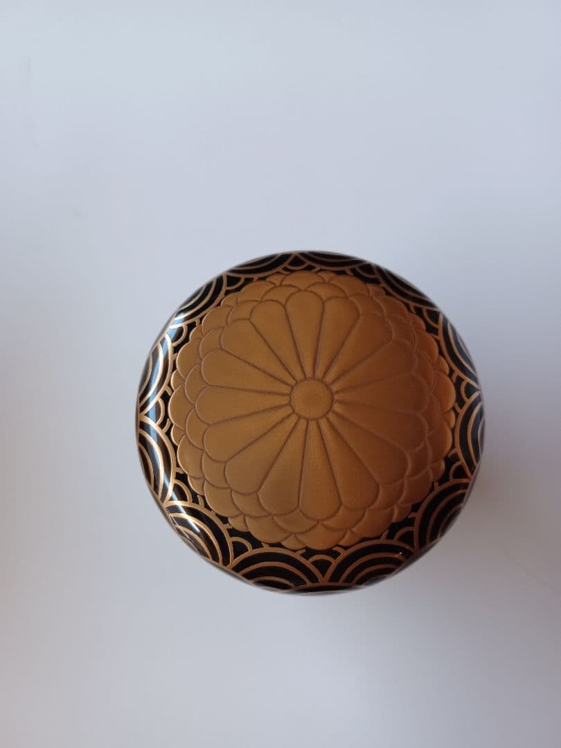 ☆セール中　棗　輪島塗　木箱入　菊桐　青海波　金　蒔絵　伝統工芸品　茶道　茶道具