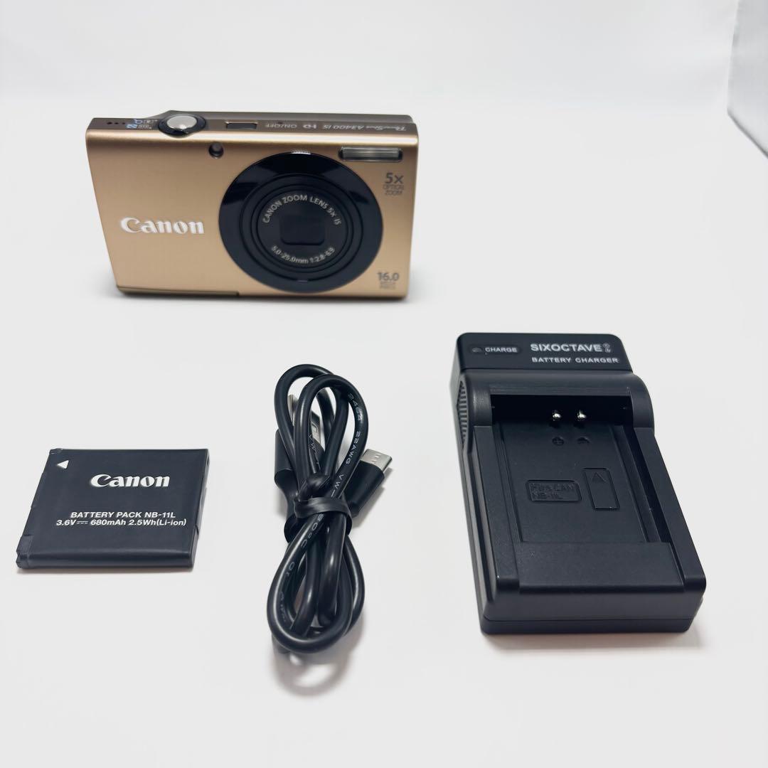 【美品】 Canon PowerShot A3400 IS ゴールドPC1737