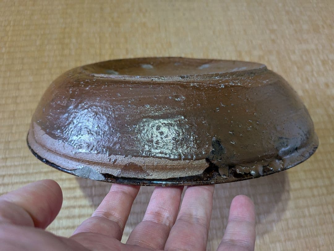 古丹波　大皿（32.5㎝）赤土部・鉄釉掛け　江戸中期　希少品！