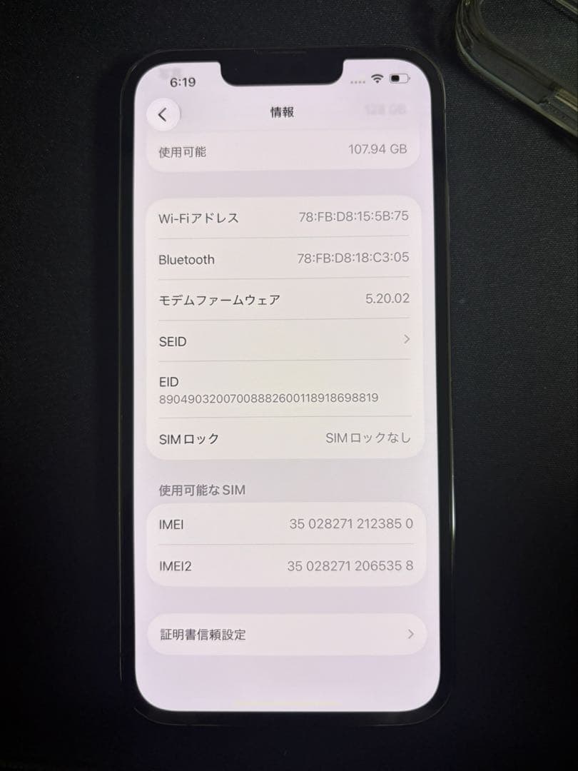 iPhone 13 Pro グラファイト 透明ケース付き