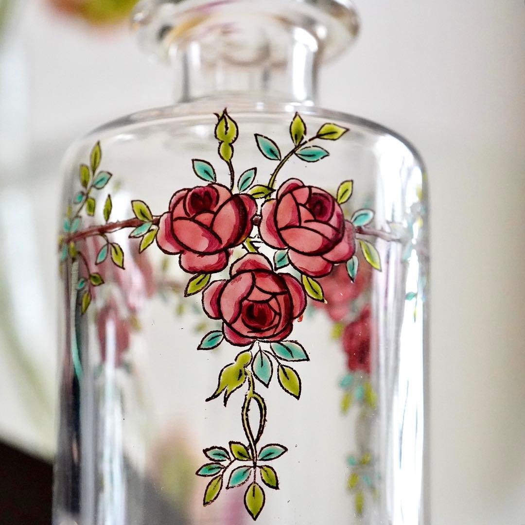 美品★極希少 オールドバカラ BACCARAT 香水瓶 L 薔薇文 ルビーの指輪