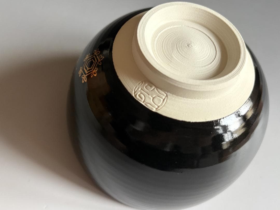 Ringo　加藤永山　黒仁清　茶碗　　茶道具