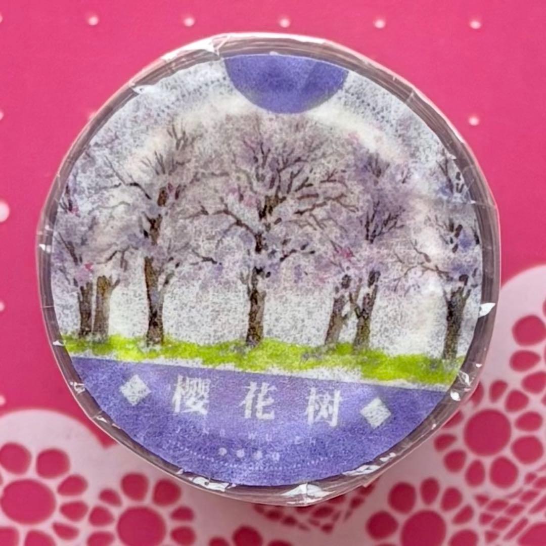 PET 樱花树 7cm×5m 海外マスキングテープ　桜の木　桜