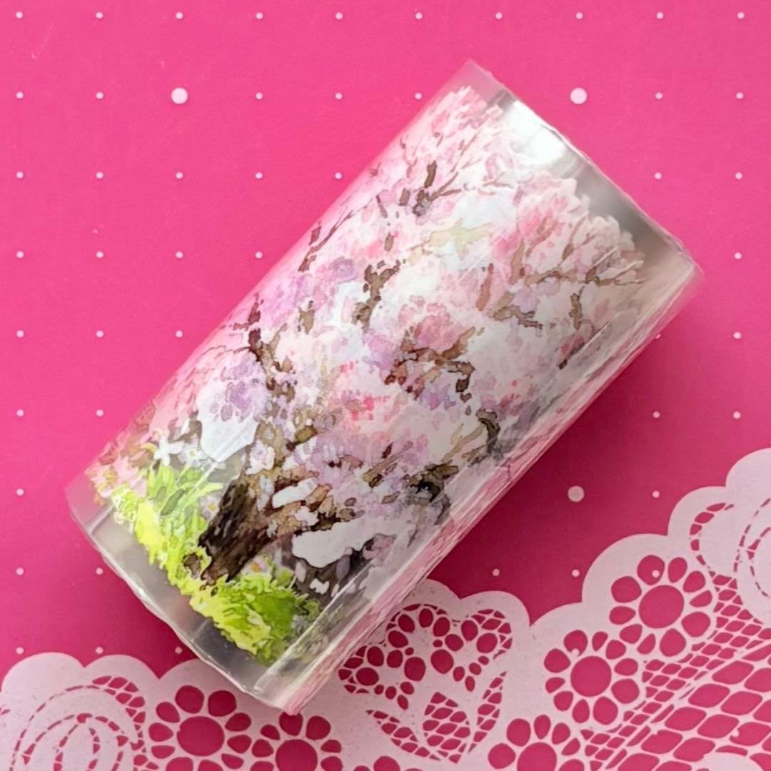 PET 樱花树 7cm×5m 海外マスキングテープ　桜の木　桜