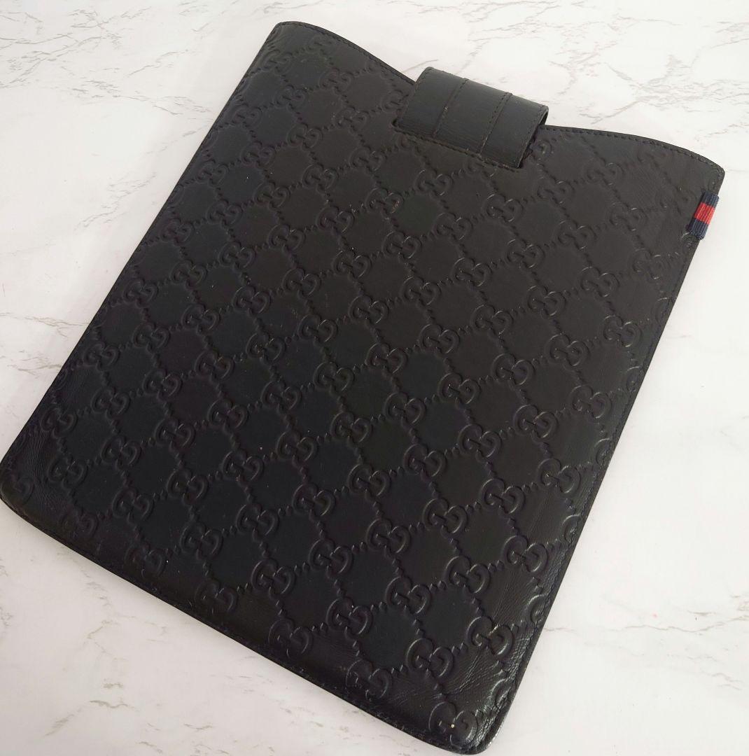良品【GUCCI】シマ/レザー/GG柄/iPad/タブレット/ケース