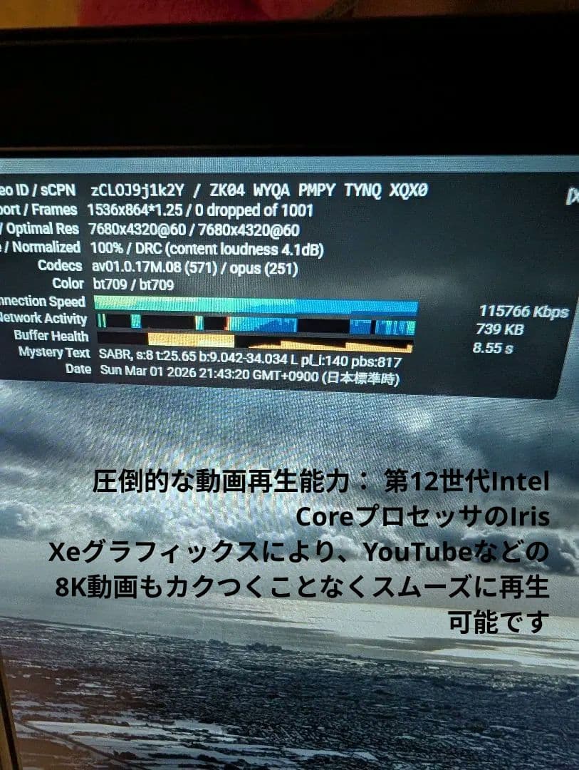 Dell13 ビジネス Core7 12世代 32GBメモリ256GB NVMe