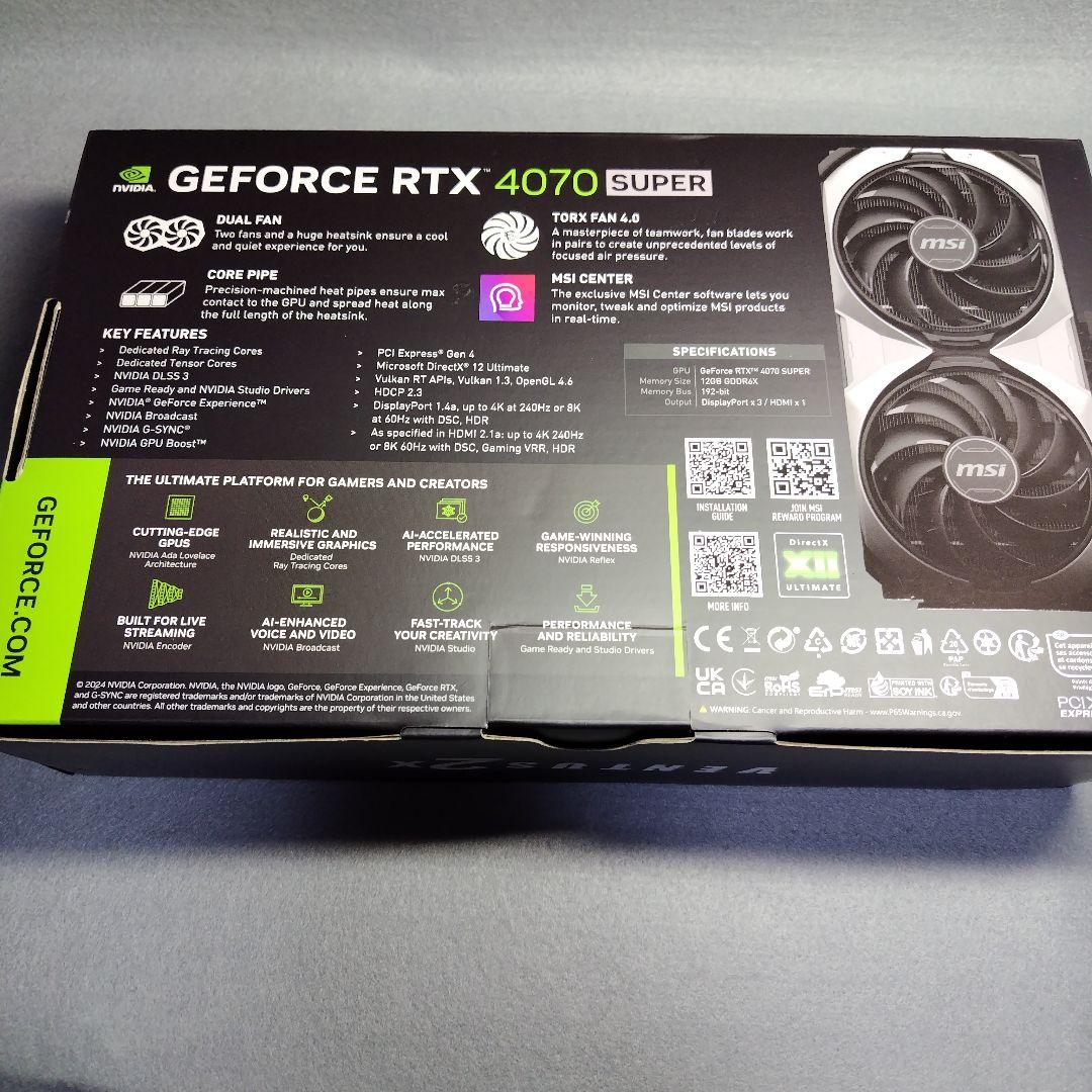 グラフィックボード・グラボ・ビデオカード MSI RTX 4070 SUPER 12G VENTUS 2X OC