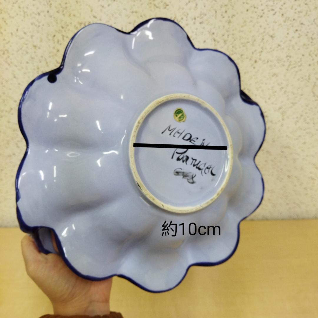 ポルトガル製 輸入雑貨 美しい伝統柄の陶器絵皿 ブルー 花柄 陶器 手描き