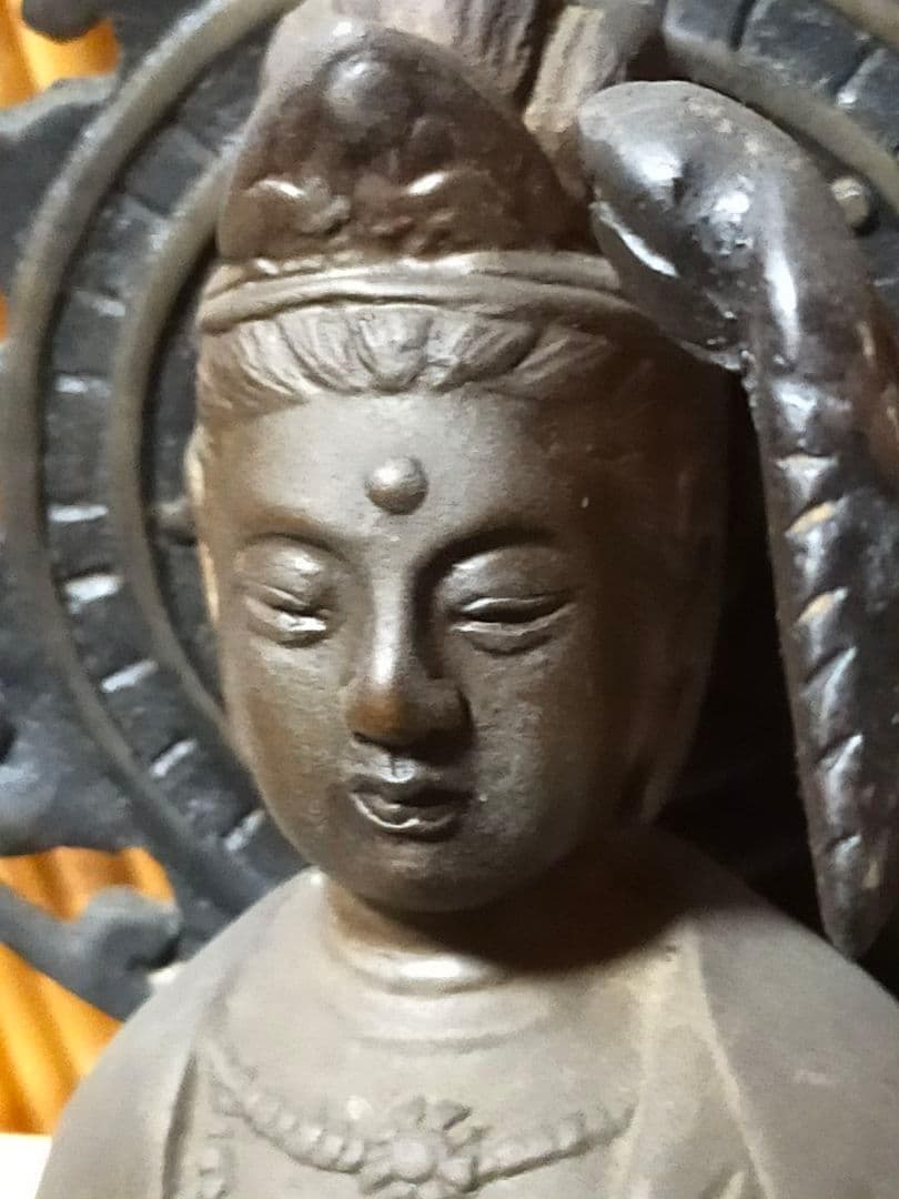 ♥　銅製　♥観音様♥　【常雲】　♥観音像♥　仏像　観音　骨董　古玩