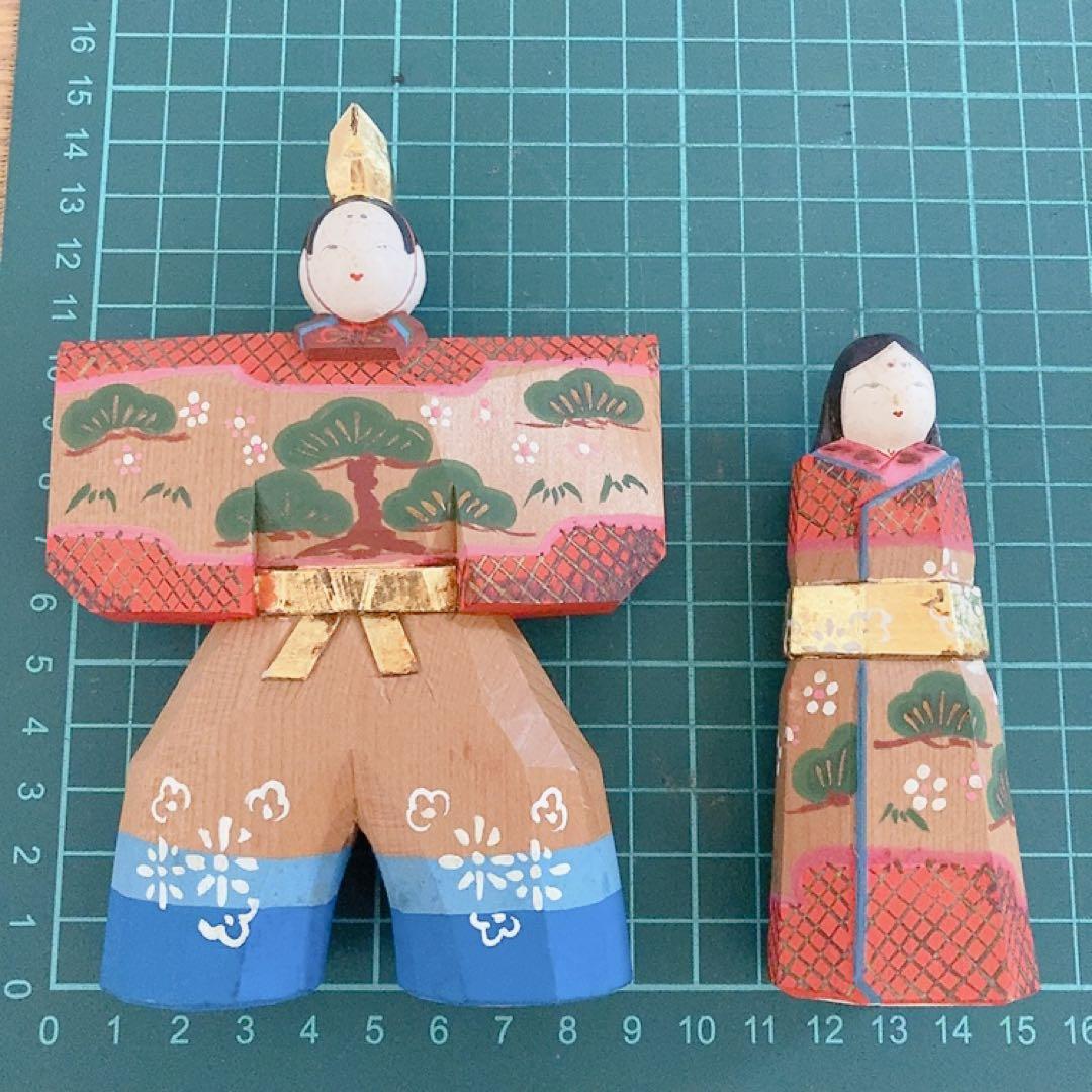 奈良県 伝統工芸品 奈良一刀彫 立雛 雛人形セット