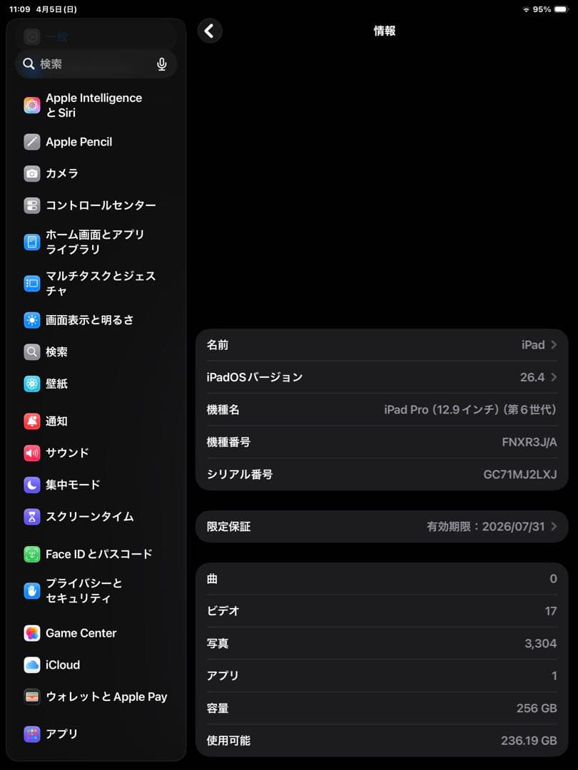 12.9インチiPadProWi-Fi256GBスペースグレイ第6世代整備済製品