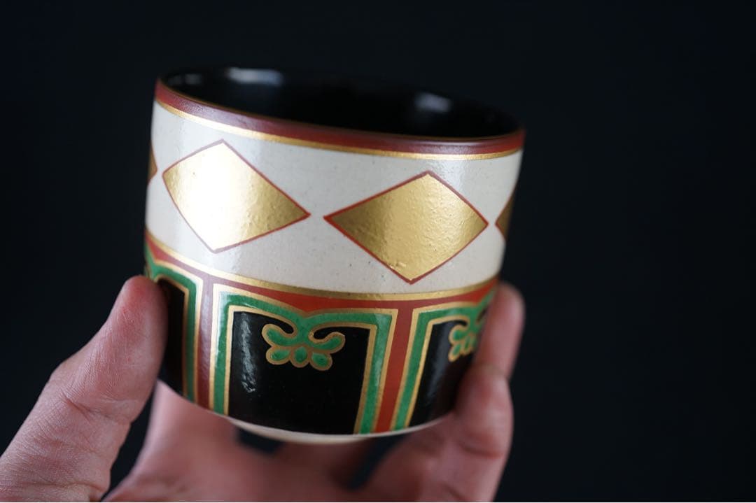 色絵金銀菱重茶碗 野々村仁清写 MOA美術館 共箱 茶器 茶道具