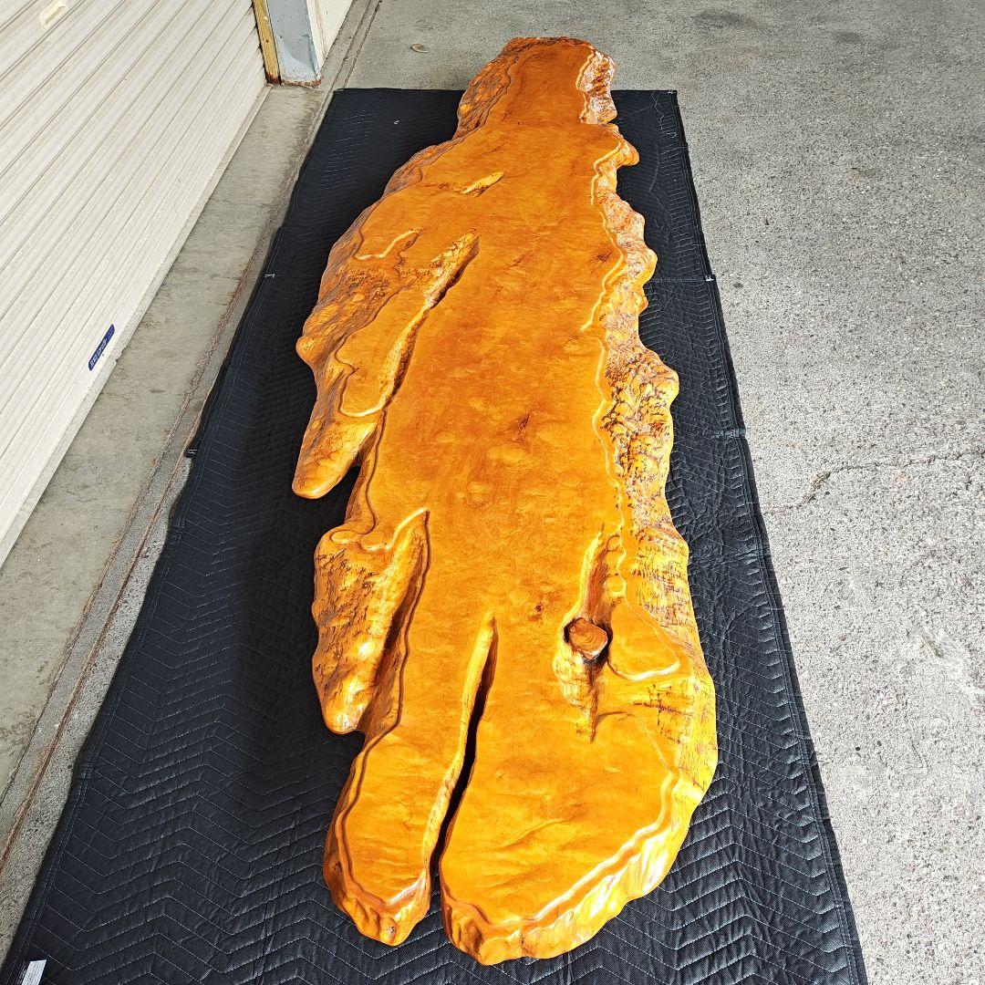 【送料込み】玉杢　一枚板の座卓　美品　全長270cm×横75cm×高さ25cm