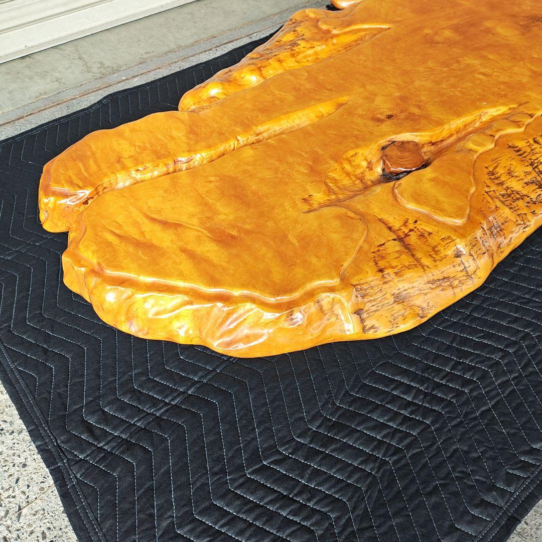 【送料込み】玉杢　一枚板の座卓　美品　全長270cm×横75cm×高さ25cm