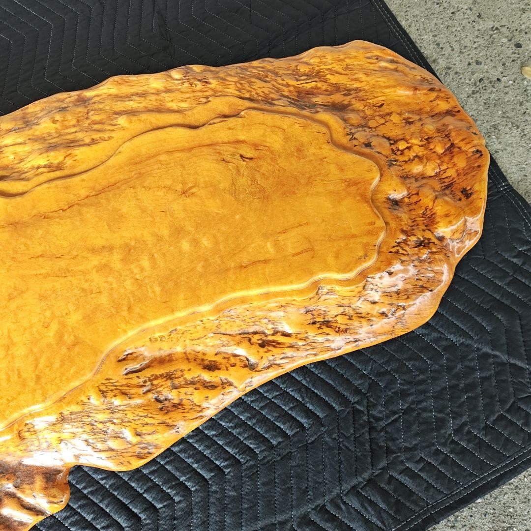 【送料込み】玉杢　一枚板の座卓　美品　全長270cm×横75cm×高さ25cm
