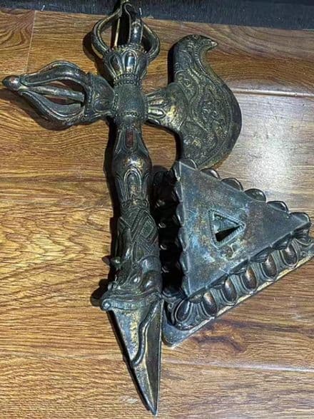 銅器 仏教 法器金剛杵 古美術 コレクション品 銅製 工芸品 彫刻装飾品置物