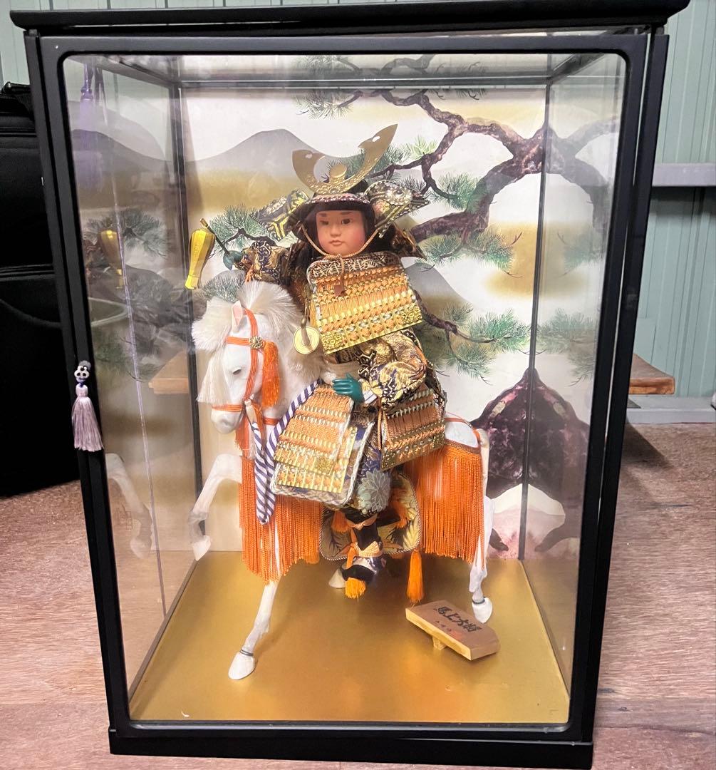 【お宝】美術 武者人形 紫峰作 謹製 馬上大将　日本人形